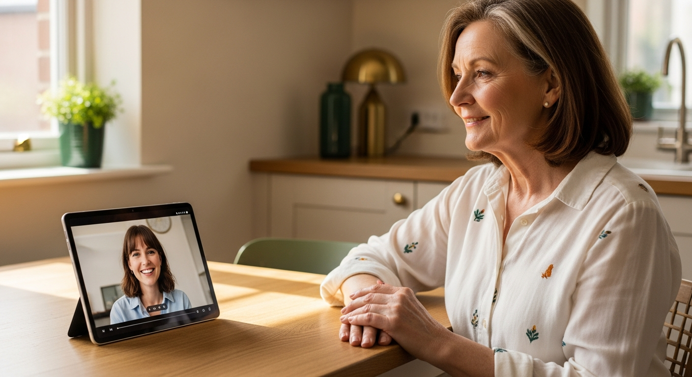 GIA® on a Samsung Galaxy tablet — patient at home