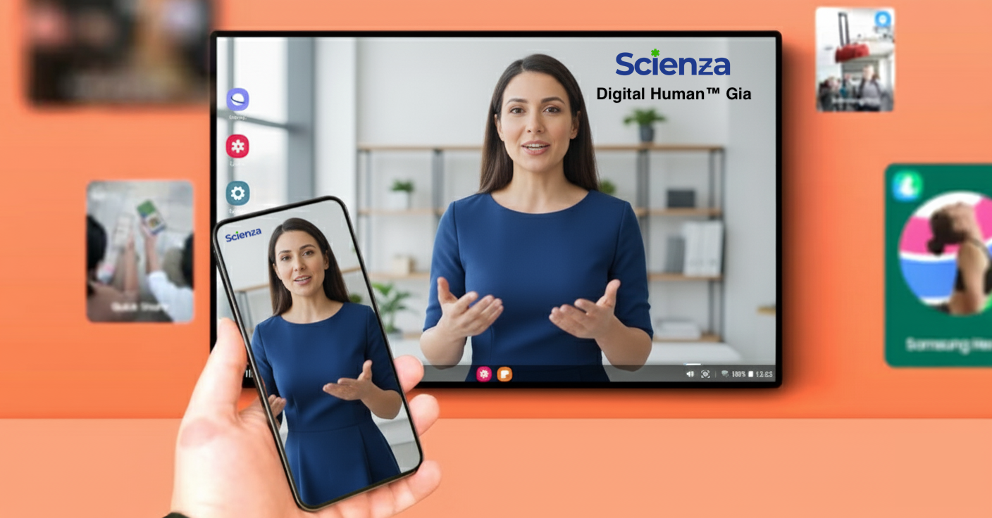 GIA® platform running on Samsung DeX wide format — the multimodal clinical operating system in action