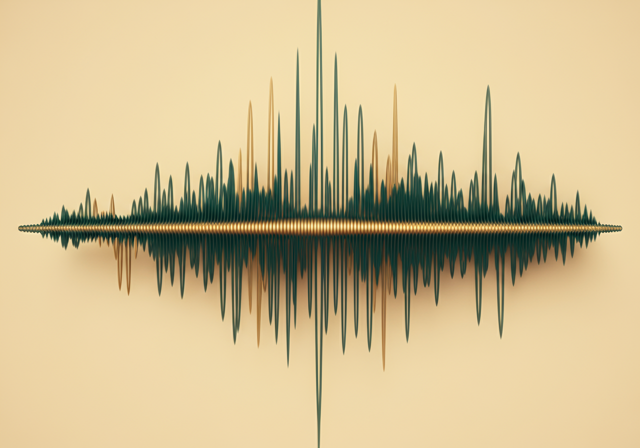 Voice AI waveform visualization — acoustic patterns analyzed for clinical biomarkers